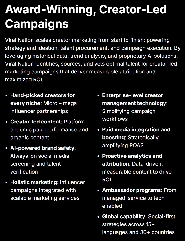 Viral Nation Key Services