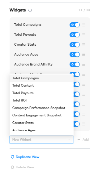 Creator.co widgets
